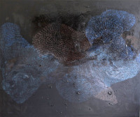 Zuzanna Skiba, The Blue Wave, Öl, Bitumen, Bleistift auf Leinwand, 135 x 160 cm, © Zuzanna Skiba, VG Bild-Kunst